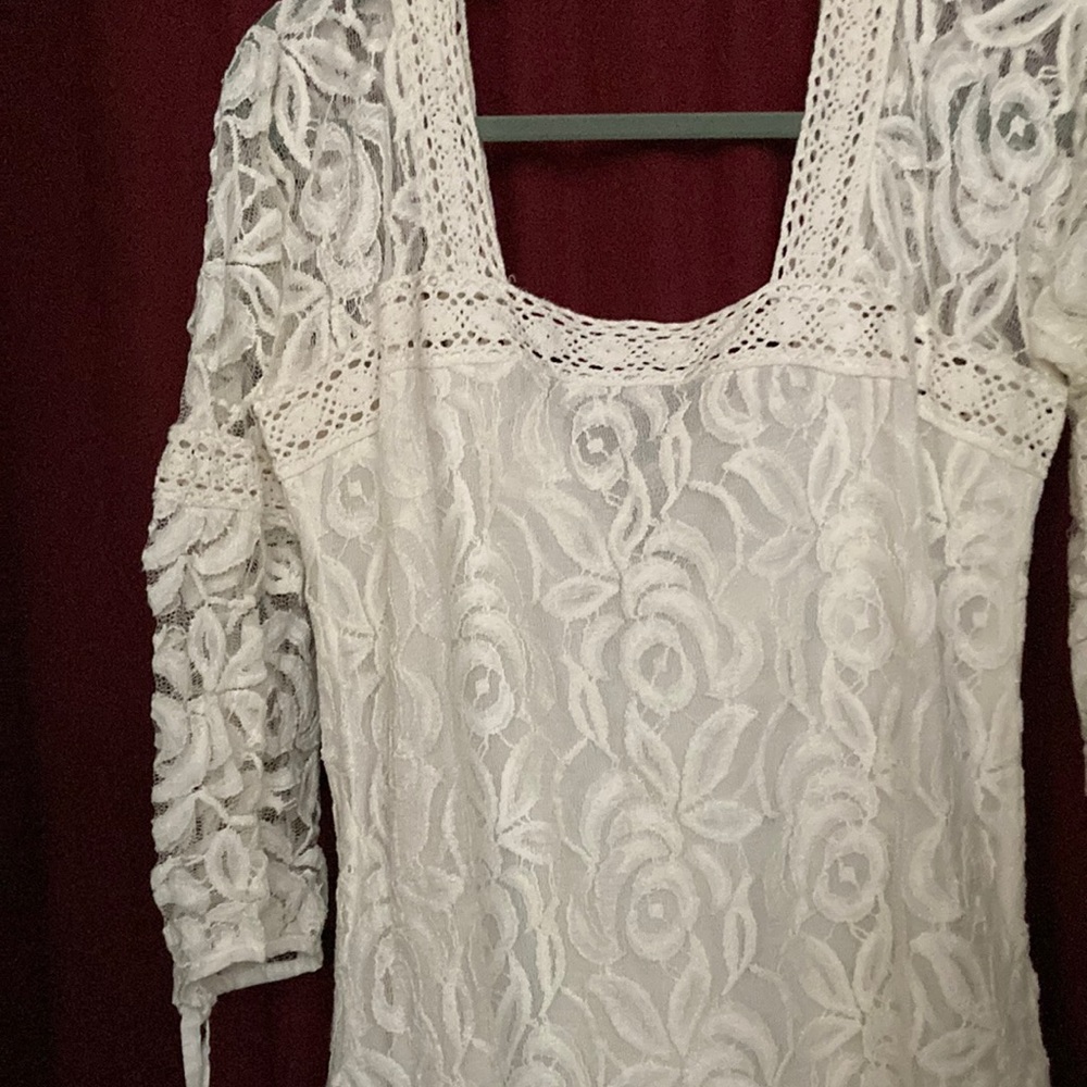Off white lace dress, size Large